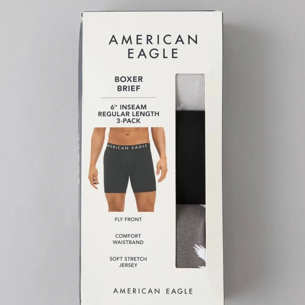American Eagle Outfitters Men’s Black Performance Boxer Briefs pack of 5 xs